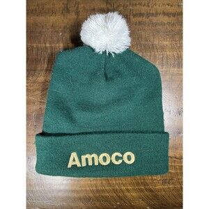 Vintage Retro Amoco Oil Stocking Cap Winter Hat Beanie Petroliana Workwear